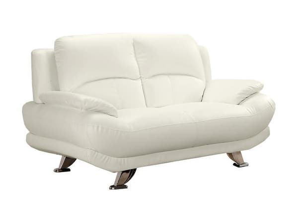 Vente-unique - 3-sits och 2-sits soffor i läderimitation MUSKO - Elfenbensvit