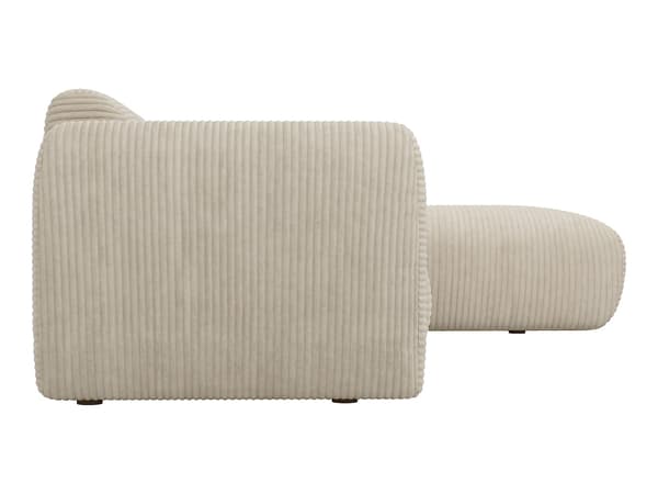 Vente-unique - Stor beige manchestermöbel Högervänd vardagsrumssoffa POGNI från Maison Céphy