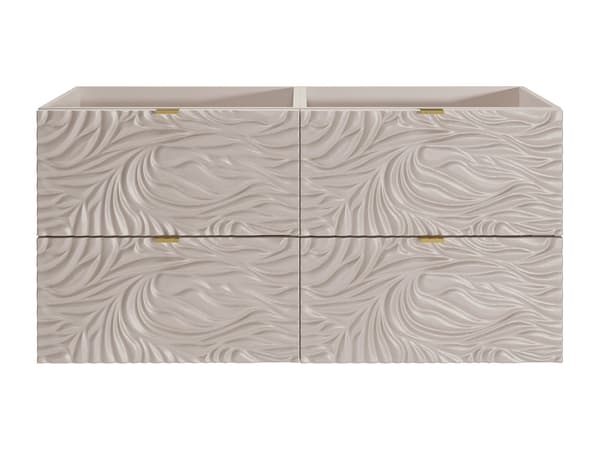 Vente-unique - Texturerad väggmonterad kommod för tvättställ - Beige - 120 cm - RINAREL