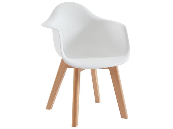 Vente-unique - LOULOUNE barnbord + 2 POUPINETTE stolar - Vit