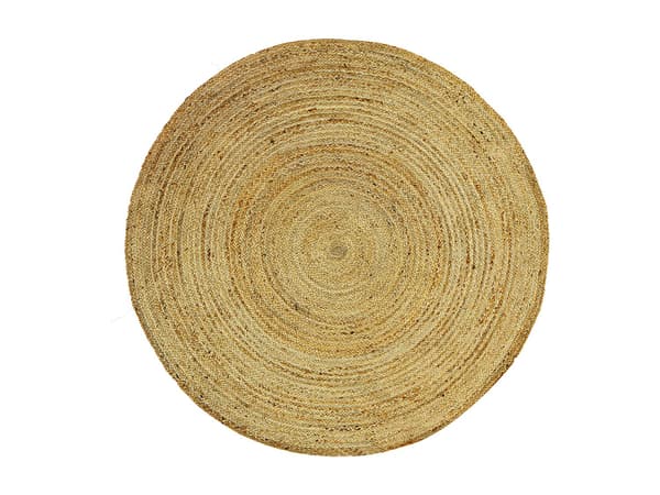 Vente-unique - Rund matta - 100% flätad jute - Diameter 150 cm - Naturfärgad - JAIPUR