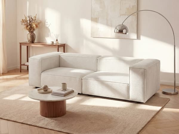 Vente-unique - 3-sitsig modulär soffa i beige manchester RUZOLO