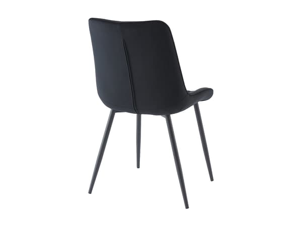 Vente-unique - Set om 2 stolar svart sammet och metall OLLUA