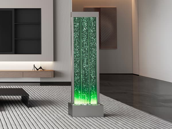Vente-unique - Vattenbubblorvägg med LED-belysning i grå 150 cm BLENNIE