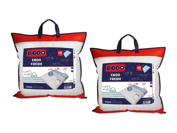 Vente-unique - Set med 2 DODO memory foam-kuddar med kylande effekt - 60x60 cm - FRESH