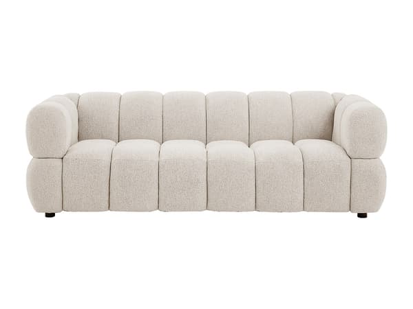 Vente-unique - 3-sits soffa i beige texturerat tyg PAVIRA