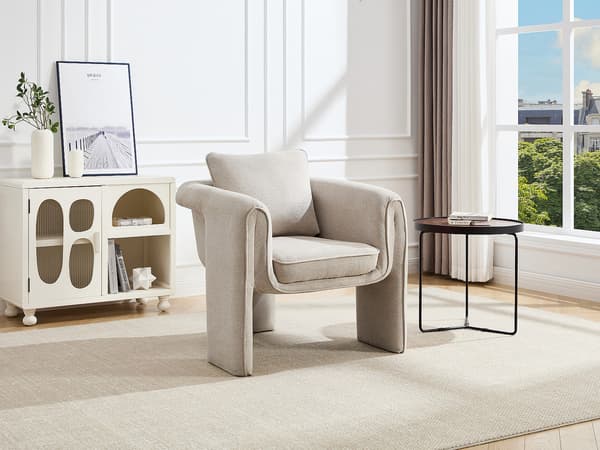 Vente-unique - Beige tygfåtölj JOLIPIA