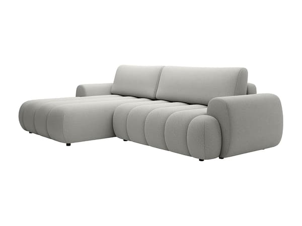 Vente-unique - Hörnbäddsoffa vänsterställd ljusgrått tyg FRIDORA