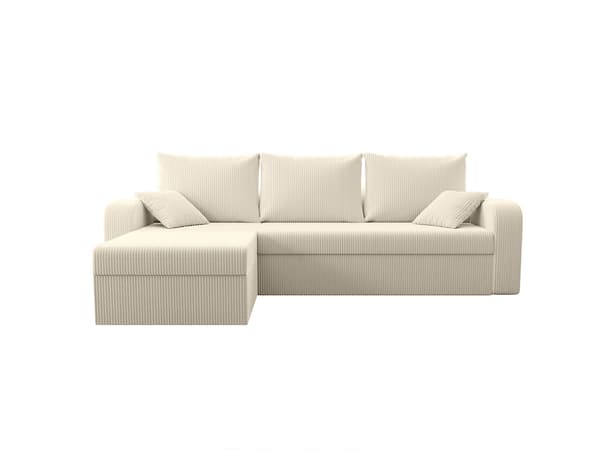 Vente-unique - Bäddsoffa med vändbart hörn i beige manchester ONABIA