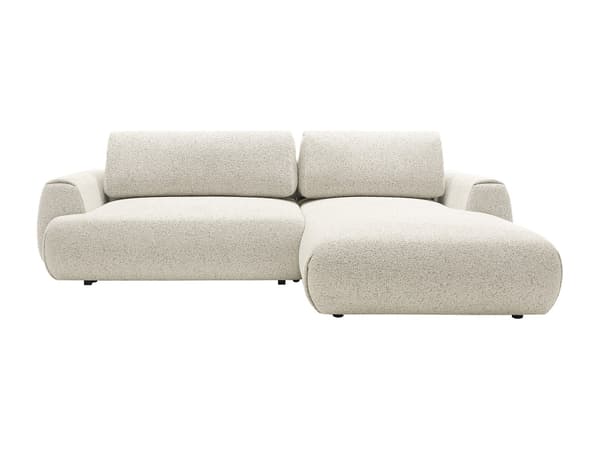 Vente-unique - Högervänd bäddsoffa i beige melerat tyg MONELIA