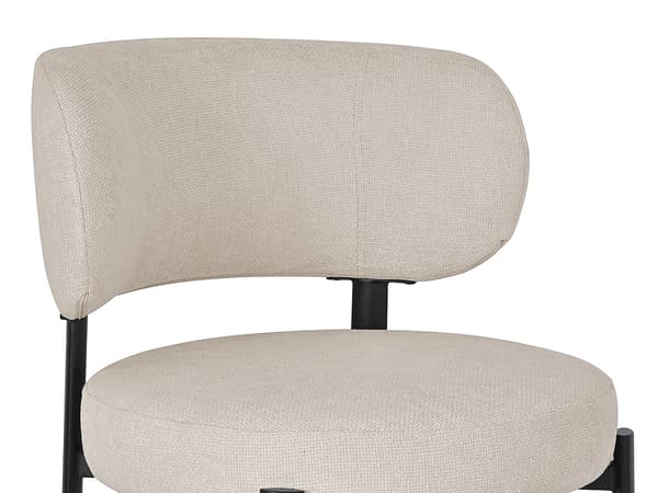 Vente-unique - Set med 2 stolar i texturerat tyg och svart metall - Beige - ASILOVA