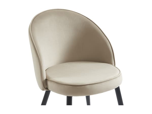 Vente-unique - Set om 2 sammetssammetstyg och metalstolar - Beige - MAYLINA