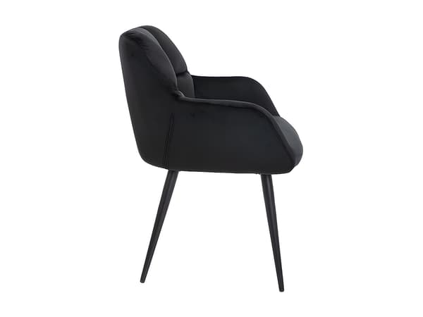 Vente-unique - Set med 2 stolar med armstöd svart sammet och metall PEGA