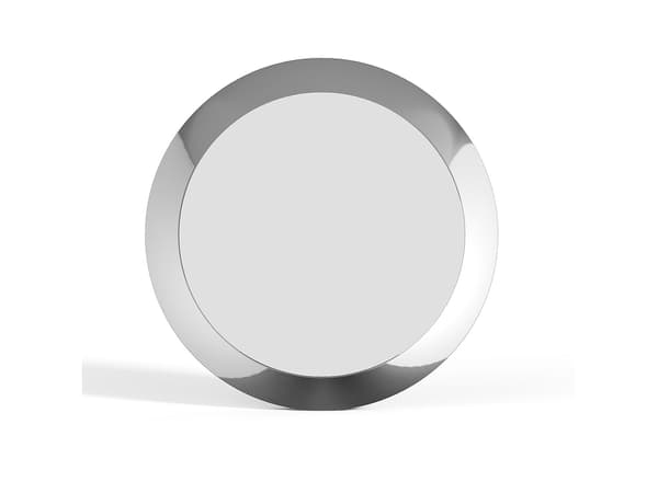 Vente-unique - Rund väggspegel i aluminium - D. 90 cm - Förkromad - ZIRYA