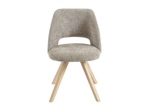 Vente-unique - Set med 2 stolar i tyg och gummityträd - Taupe - VESIANI