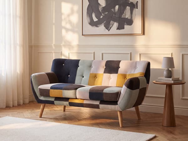 Vente-unique - SERTI II 2-sitssoffa i patchworktyg