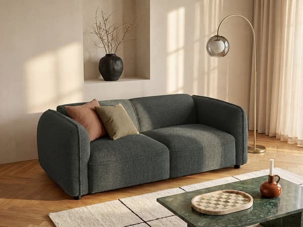 Vente-unique - Modulsoffa 2 platser i grön Chenilletyg från Maison Céphy CAMILIO