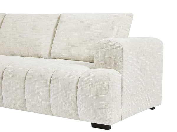 Vente-unique - BENOLA vänsterhörnsoffa i beige texturerat tyg