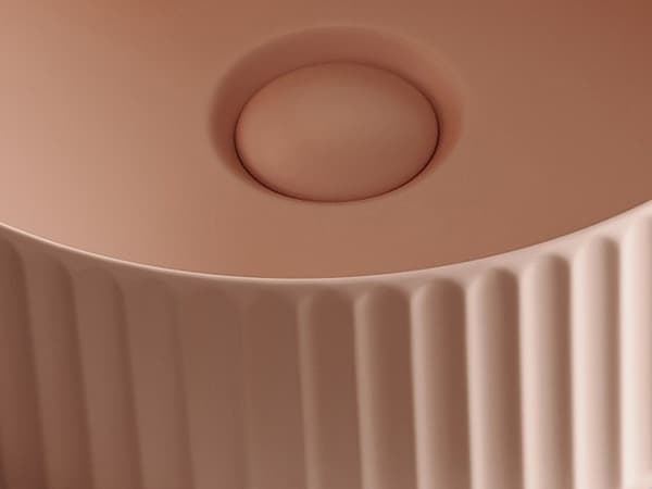 Vente-unique - Rund tvättställ rosa matt keramik  36 cm PEDARA