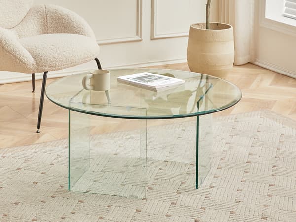 Vente-unique - Soffbord i härdat glas - ADAMO