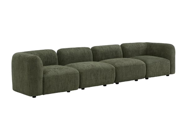 Vente-unique - Modulsoffa 5 platser i grön Bouclétyg DANEPI