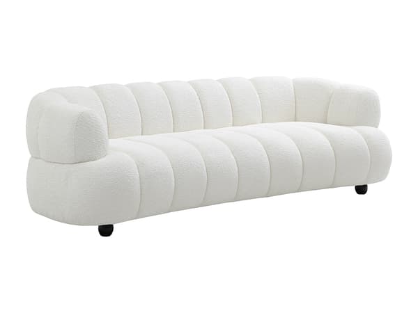 Vente-unique - Soffa 4 platser i bouclétyg - Bruten vit COLIANI