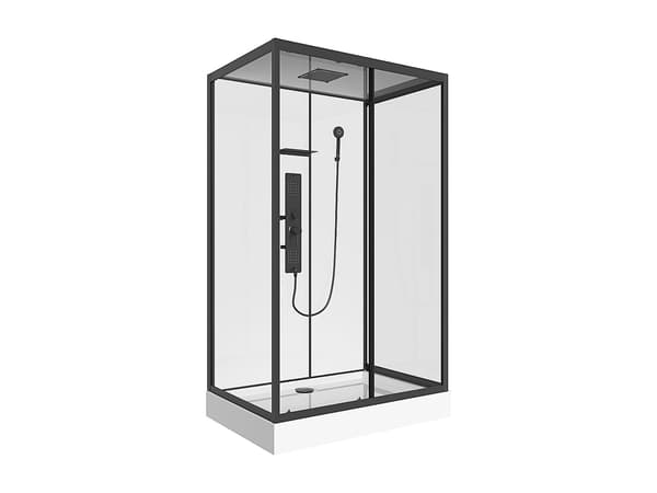 Vente-unique - Duschkabin med hydromassage rektangulär - Reverserbar installation - L110 x l80 x H215 cm - SULIPA