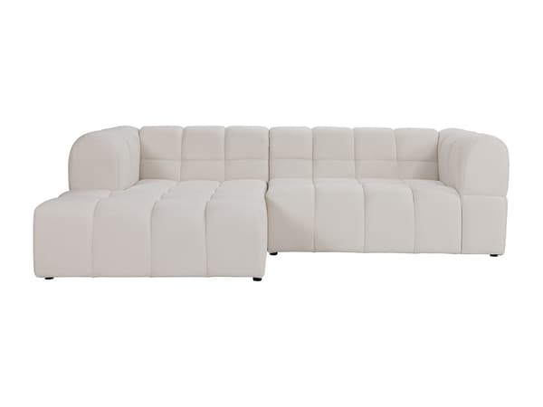 Vente-unique - Vänster hörn-soffa i Texturerat tyg - Beige RIMALO