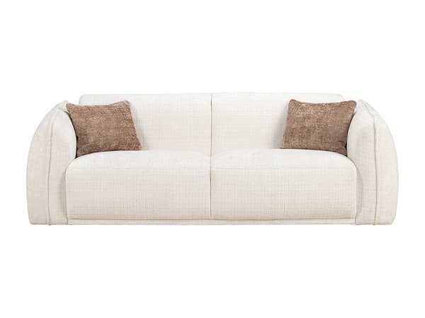 Vente-unique - Tvåsitsig soffa i beige chenilletyg JUNETI
