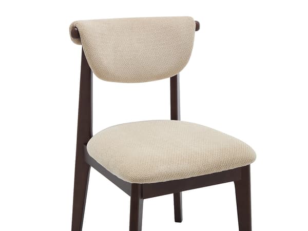 Vente-unique - Set med 6 stolar i texturerat tyg och gummiträ - Beige - GABIEL