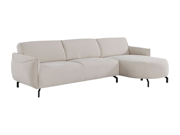 Vente-unique - Högervänd hörnsoffa i beige tyg FERIONA