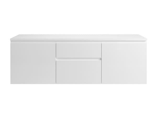 Vente-unique - badrumsmöbel väggmonterad vit 150 cm JIMENA II