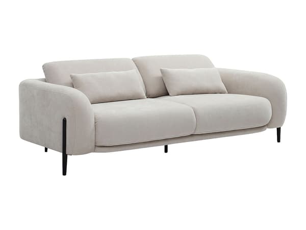 Vente-unique - ARAVIO 3-sitssoffa med justerbart ryggstöd i beige tyg