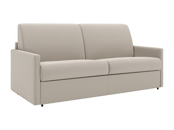 Vente-unique - 3-sits bäddsoffa express i beige tyg – Sovbredd 140 cm – Madrass 18 cm CALIFE