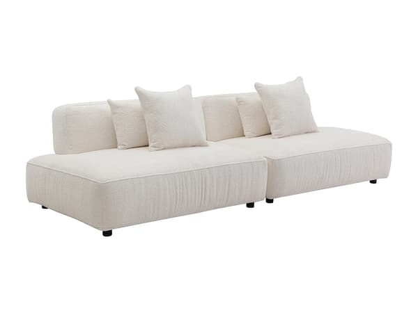 Vente-unique - 5-sitsig öppen modulär soffa i offwhite bouclé-tyg LELACO