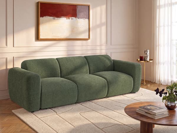 Vente-unique - 4-sits modulsoffa i grön tyg av Maison Céphy POGNI