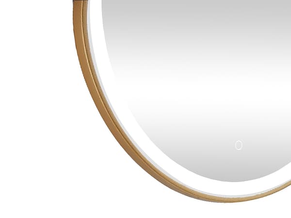Vente-unique - Rund guld badrumsspegel med LED-lampor - D80 cm - NUMEA