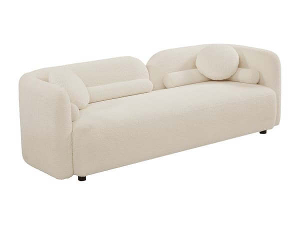 Vente-unique - Soffa 3 platser i bouclétyg - Bruten vit CLODECA