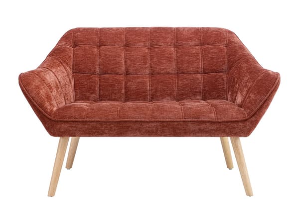 Vente-unique - 2-sits soffa i texturerat terrakottafärgat tyg CASERTA