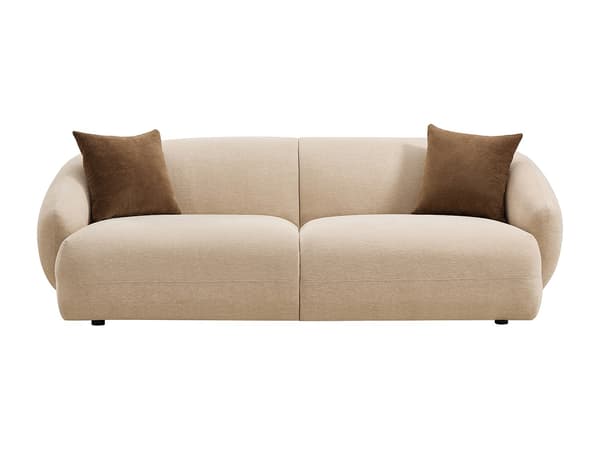 Vente-unique - 3-sits soffa i texturerat beige tyg MIBASTO