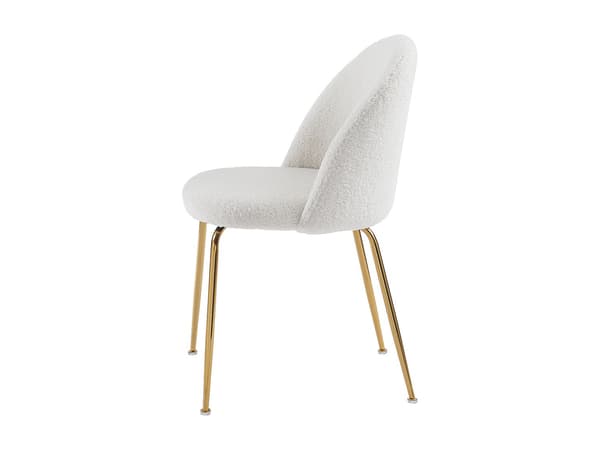Vente-unique - Set med 2 stolar - Bouclétyg och guldfärgat rostfritt stål - Vit - MELBOURNE