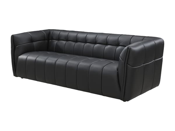 Vente-unique - 3-sits soffa i svart läder DUGORI