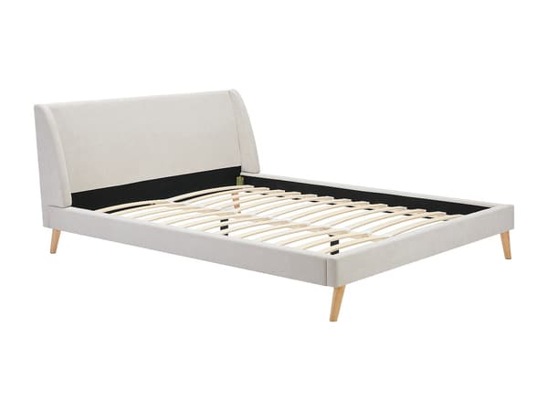 Vente-unique - Säng 160 x 200 cm - Tyg - Beige + Madrass - BENEDICTE