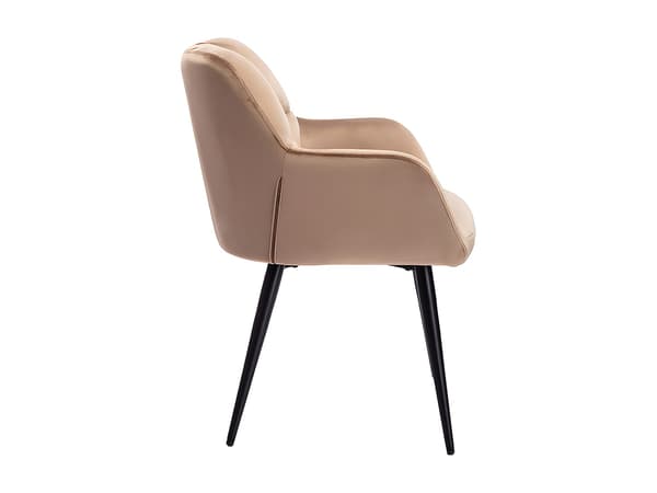Vente-unique - Set med 2 stolar med armstöd - Sammet och metall - Beige - PEGA