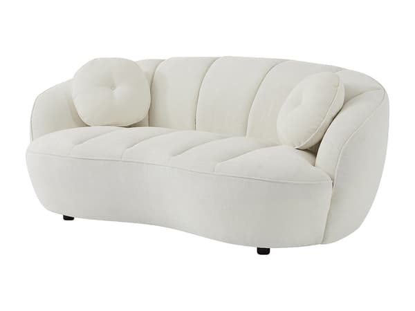 Vente-unique - Soffa 2 platser i texturerat tyg - Bruten vit RALIBO
