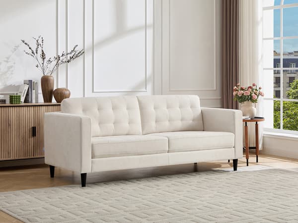 Vente-unique - Tresitssoffa i beige tyg DIBALU