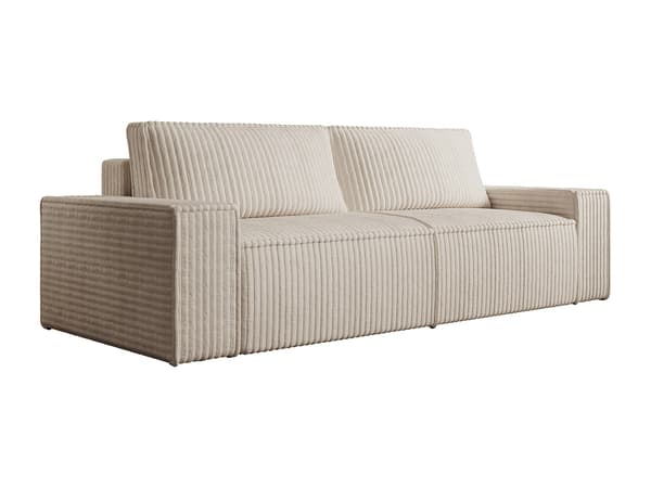 Vente-unique - AMELIA 3-sitssoffa i bred beige sammet