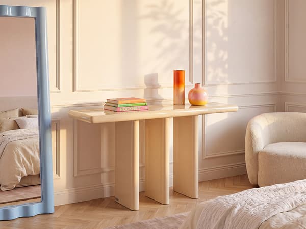 Vente-unique - Konsolbord i MDF - Beige Klarlackad ELWENA