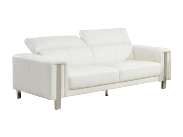 Vente-unique - 3-sits soffa i läderimitation MAROUA - Vit