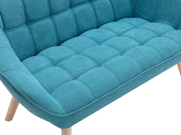 Vente-unique - 2-sits soffa i blått tyg CASERTA